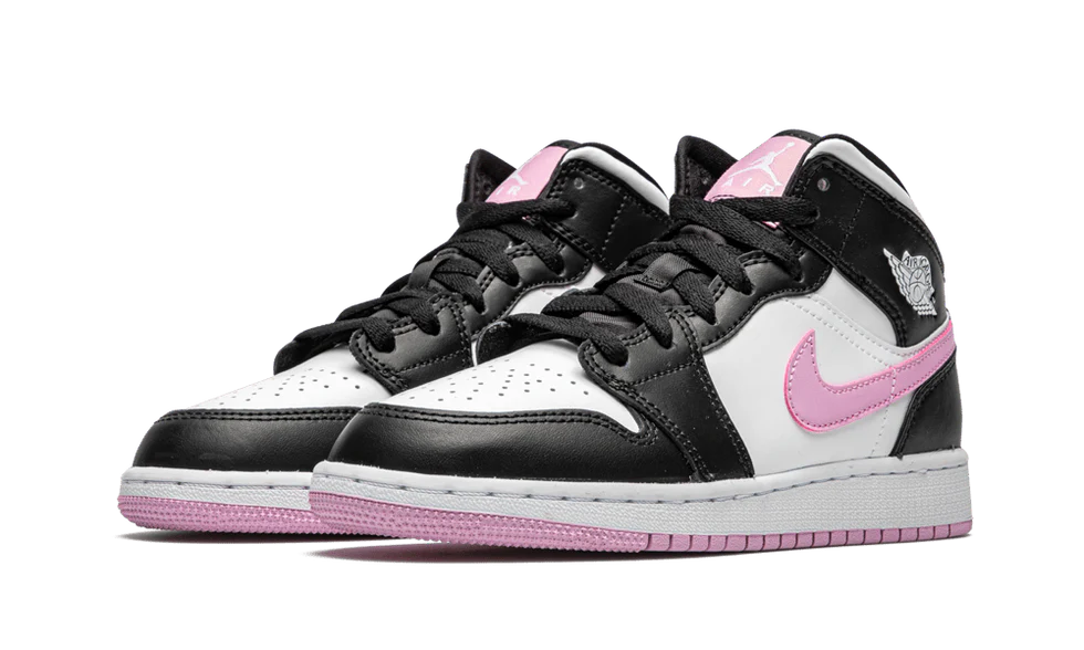 Air Jordan 1 Mid White Black Light Arctic Pink