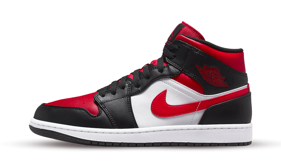 Air Jordan 1 Mid White Black Red