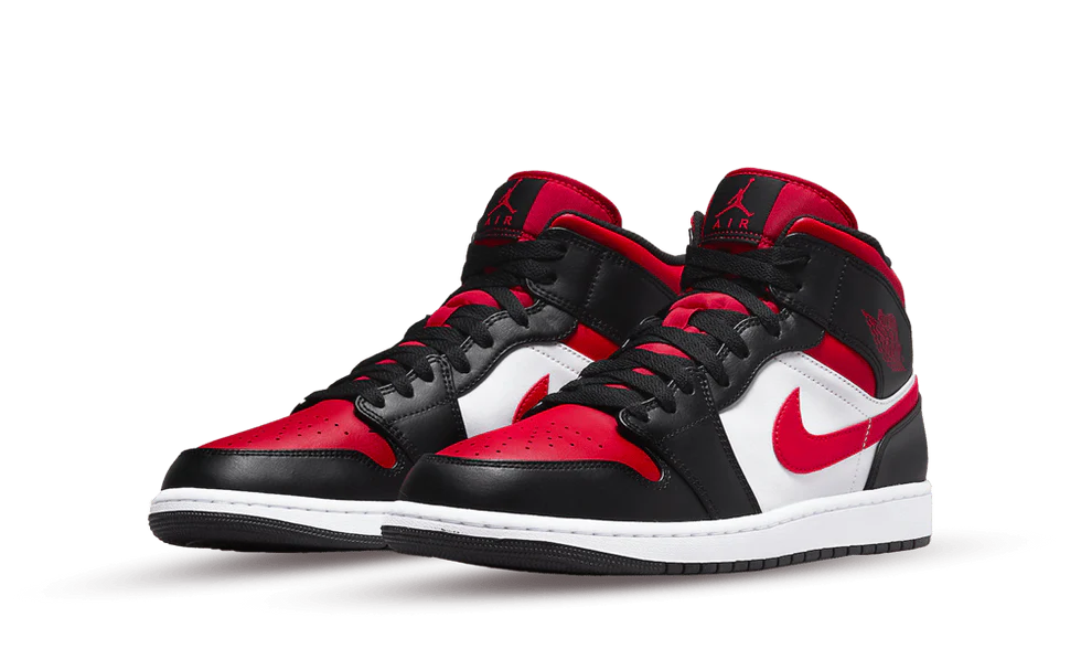 Air Jordan 1 Mid White Black Red